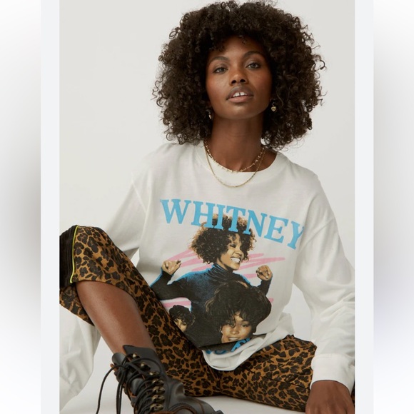 Daydreamer Tops - DAYDREAMER Dance With Somebody WHITNEY HOUSTON Long Sleeve Tee Top Sz‎ L